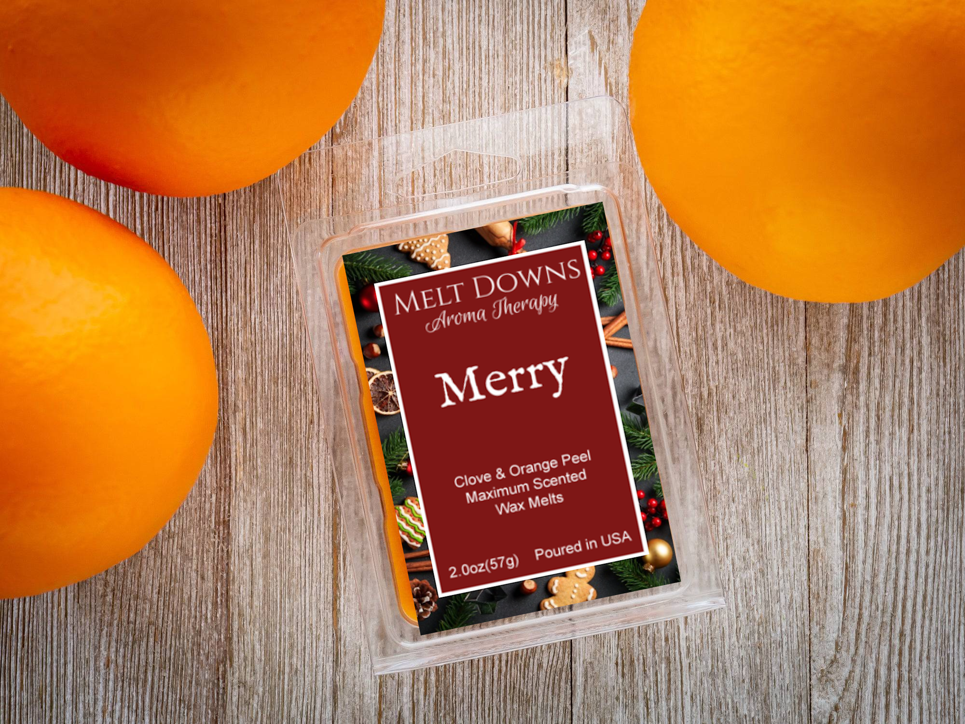 Merry - Maximum Scented Wax Melt - Clove & Orange Peel