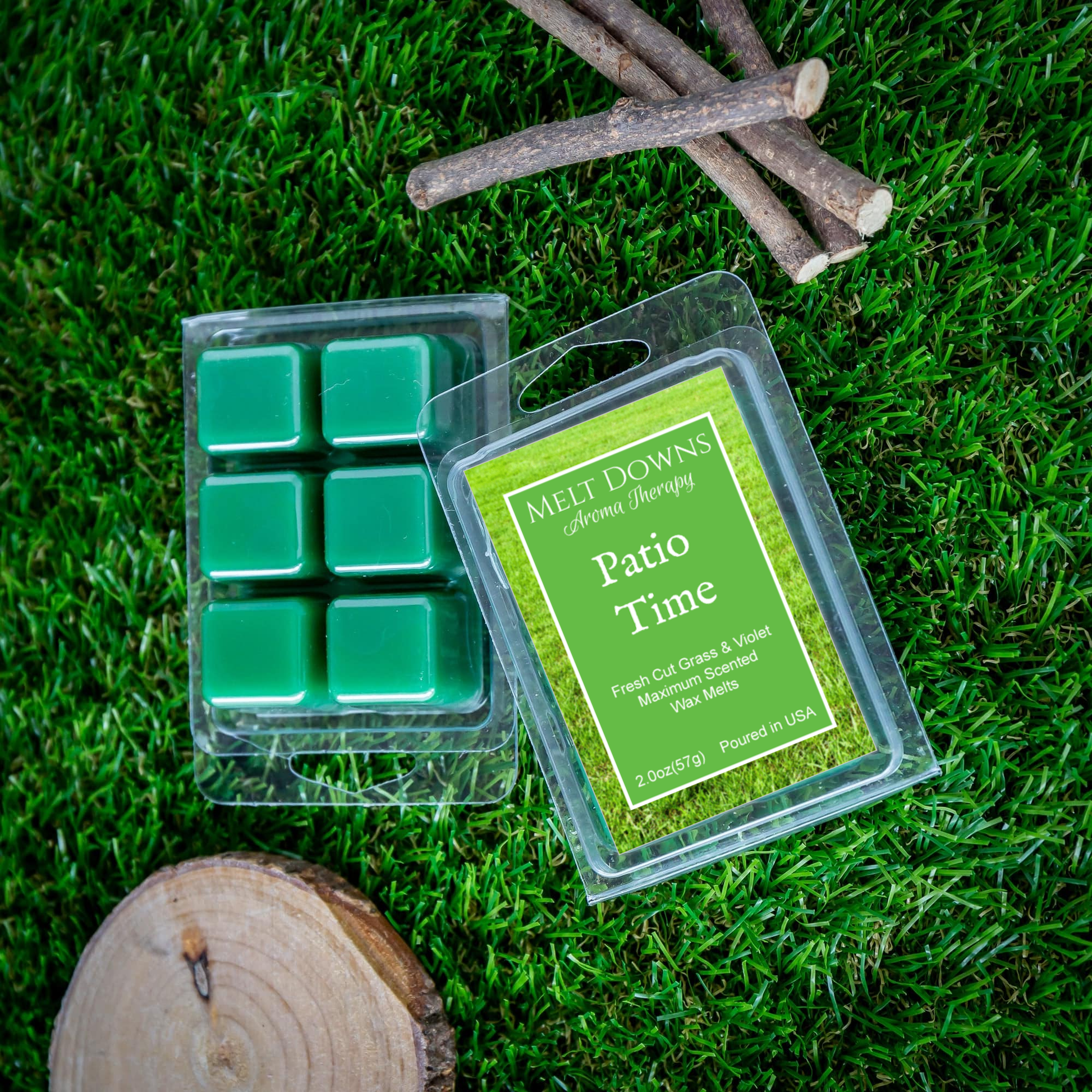 Patio Time - Maximum Scented Wax Melt - Fresh Cut Grass & Violet