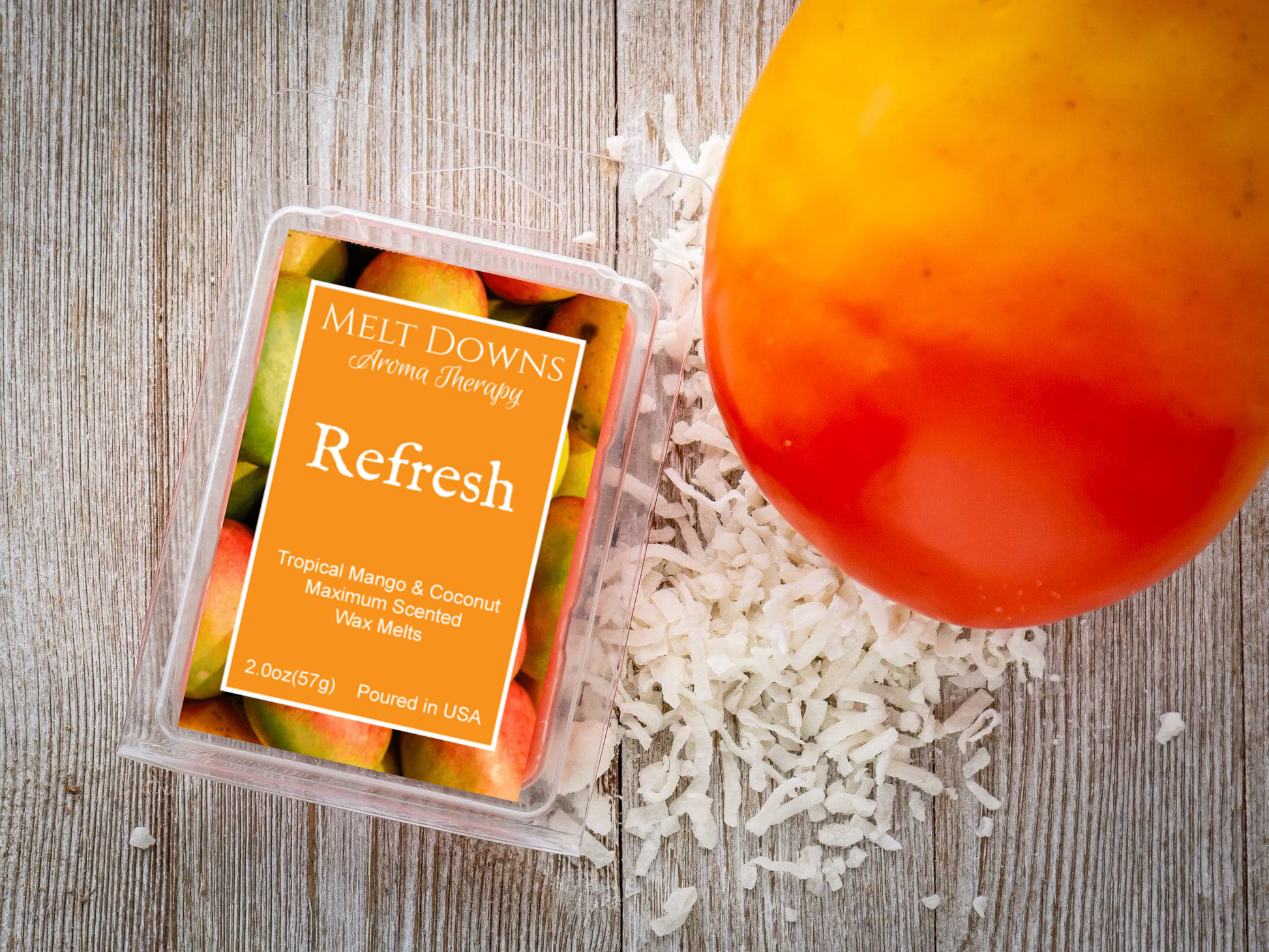 Refresh - Maximum Scented Wax Melt - Tropical Mango & Coconut